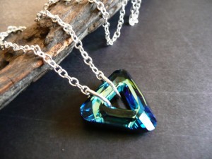 Brilliant Blue Triangle Necklace 1