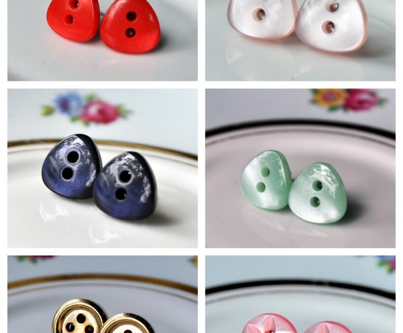 New to Vintette… Button Earrings