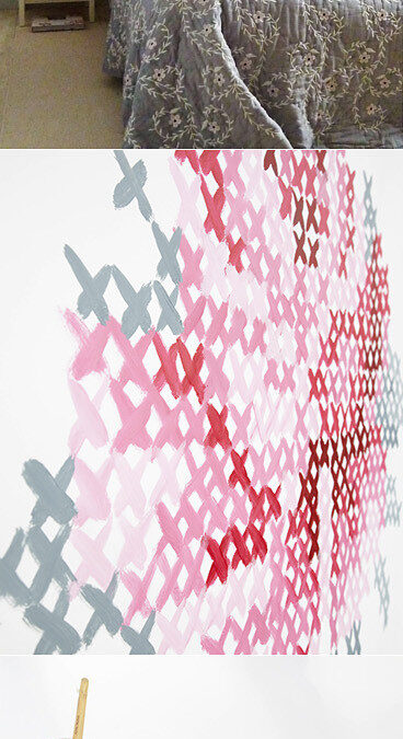 Today I Like {14/5/12} Cross-Stitch Pained Wall by Eline Pellinkhof