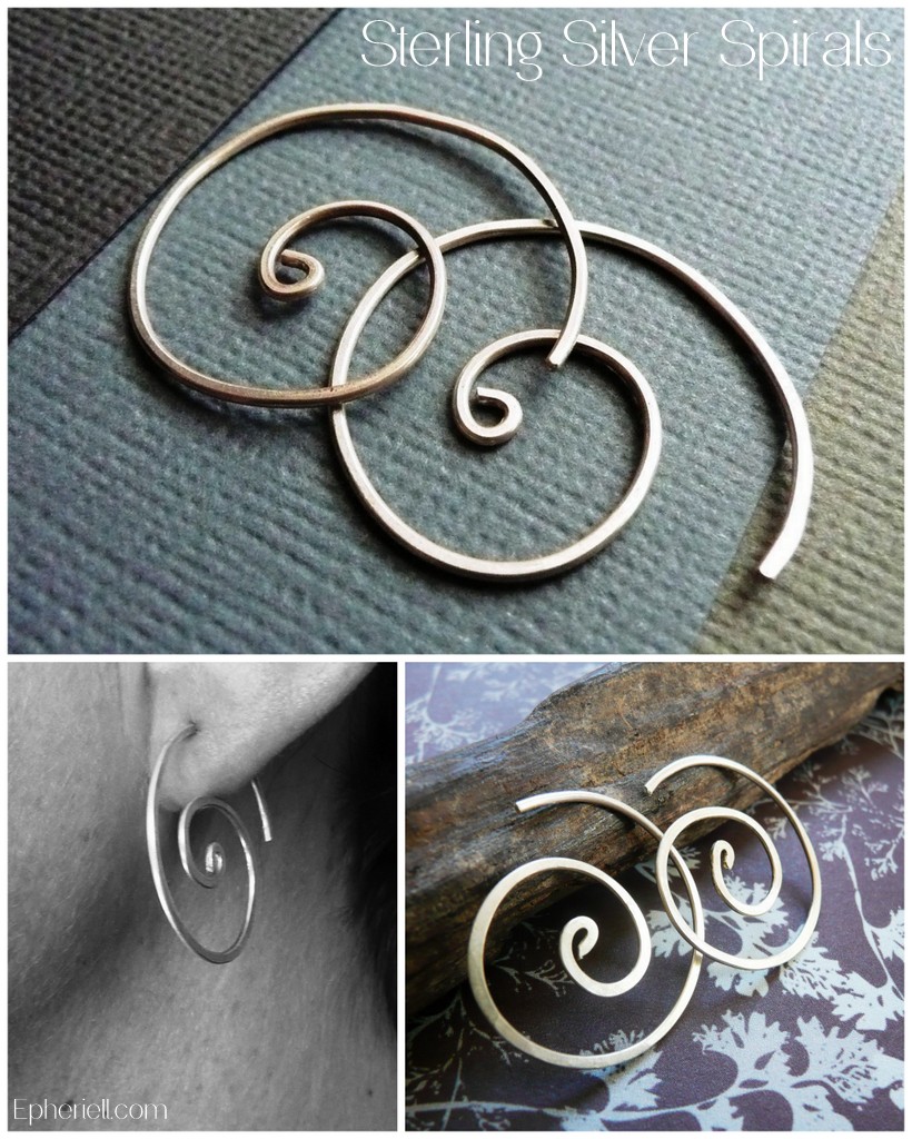 Sterling Silver Spirals Earrings by Epheriell