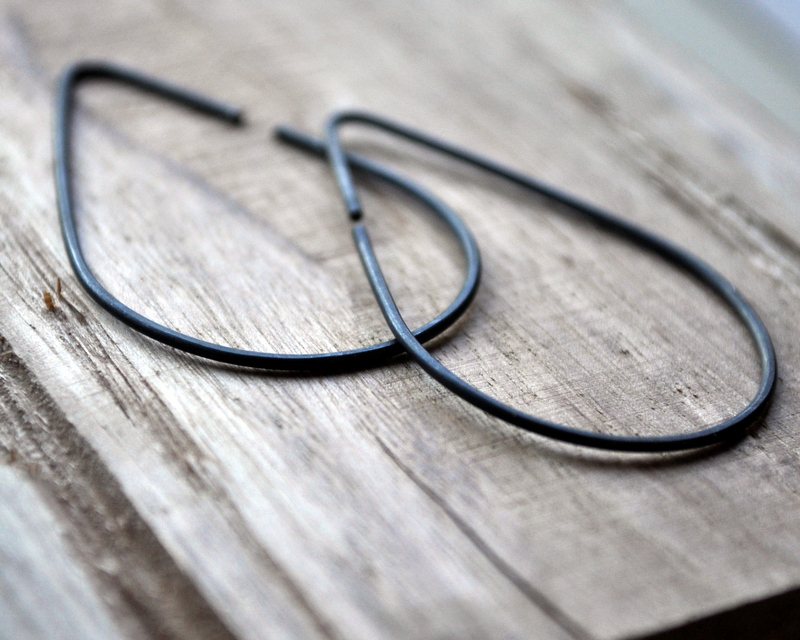 Raindrops Oxidised Urban Eco Earrings (7)