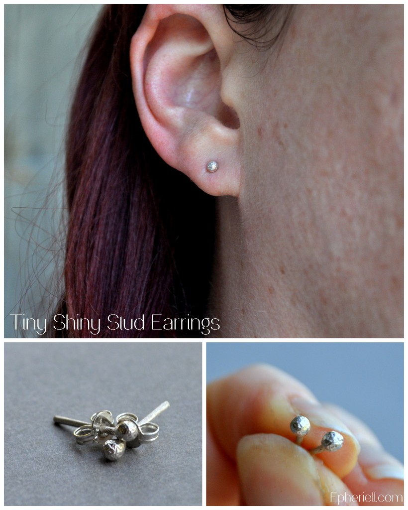 Tiny Shiny Sterling Silver Stud Earrings - Handmade in Australia by Epheriell
