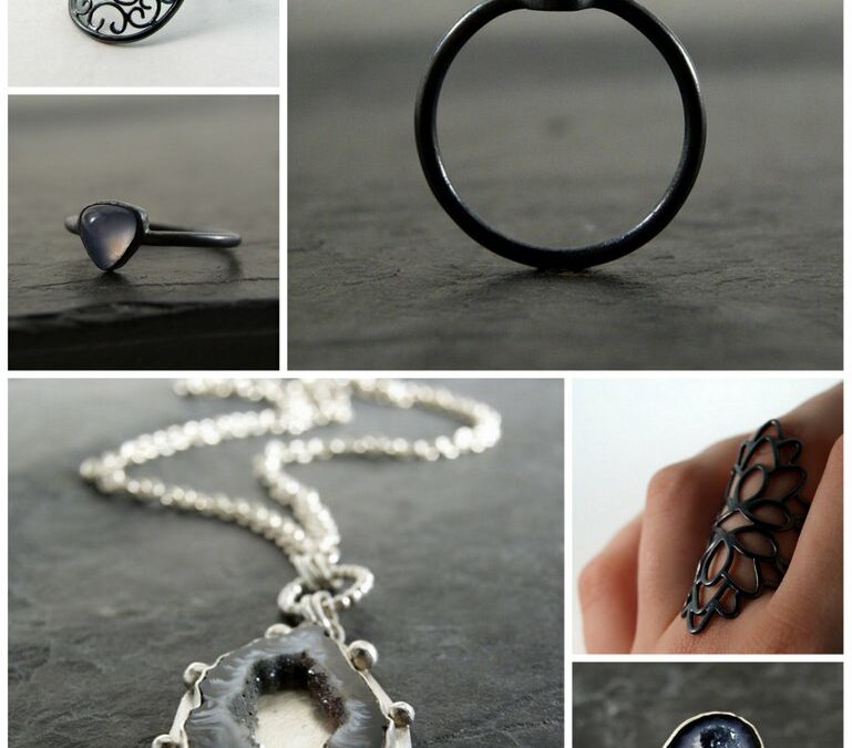 Anatomi ~ Silver, filigree, lavender and geode jewellery
