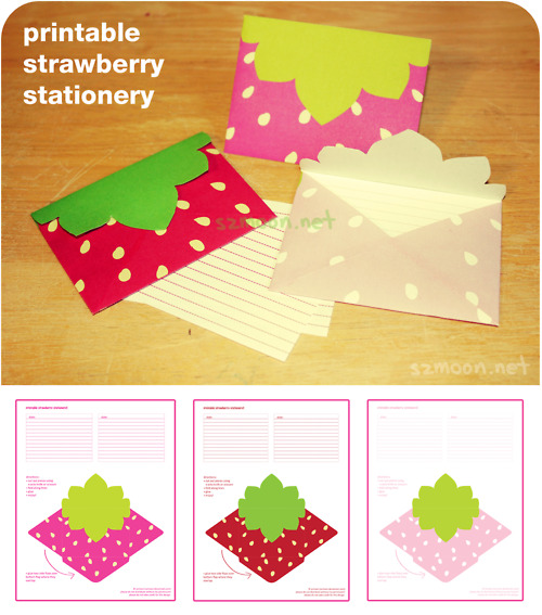 Pretties to Print ~ Strawberry Envelopes