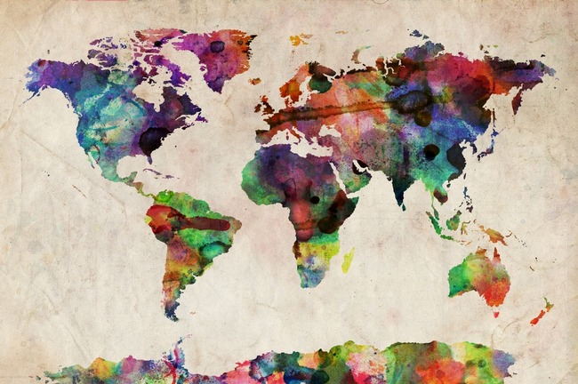 Art ~ Watercolor World Map