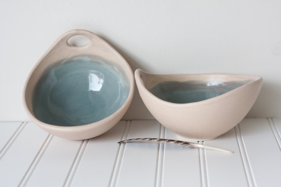 Today I Like {16/5/12} Turquoise & Beige Bowls by Fringe & Fettle